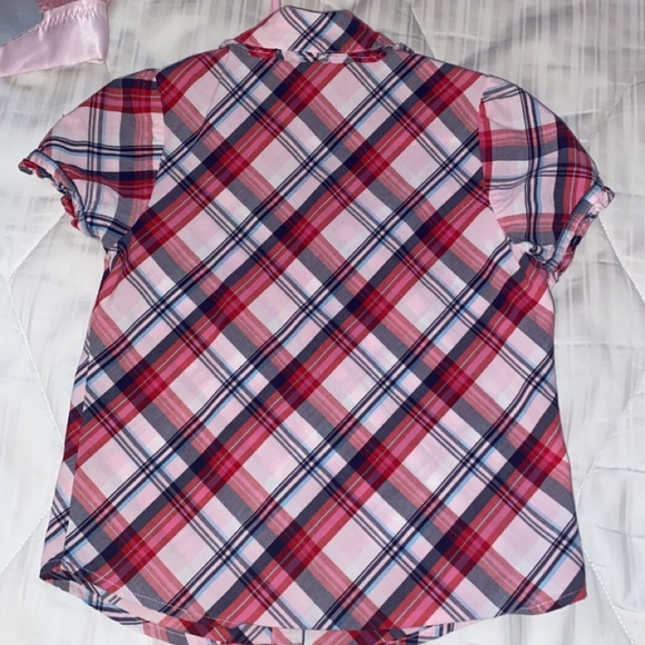 Girls Gymboree pink plaid Top size 7. - Picture 2 of 5